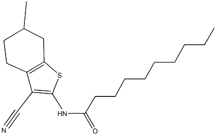 N-(3-cyano-6-methyl-4,5,6,7-tetrahydro-1-benzothien-2-yl)decanamide Struktur