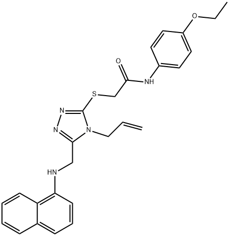 2-({4-allyl-5-[(1-naphthylamino)methyl]-4H-1,2,4-triazol-3-yl}sulfanyl)-N-(4-ethoxyphenyl)acetamide 化学構造式