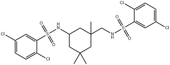 2,5-dichloro-N-[3-({[(2,5-dichlorophenyl)sulfonyl]amino}methyl)-3,5,5-trimethylcyclohexyl]benzenesulfonamide Structure