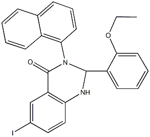 2-(2-ethoxyphenyl)-6-iodo-3-(1-naphthyl)-2,3-dihydro-4(1H)-quinazolinone 结构式