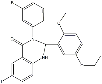 2-(5-ethoxy-2-methoxyphenyl)-3-(3-fluorophenyl)-6-iodo-2,3-dihydro-4(1H)-quinazolinone Structure