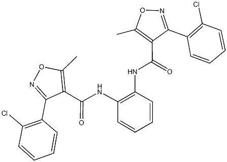 3-(2-chlorophenyl)-N-[2-({[3-(2-chlorophenyl)-5-methyl-4-isoxazolyl]carbonyl}amino)phenyl]-5-methyl-4-isoxazolecarboxamide,445252-26-6,结构式