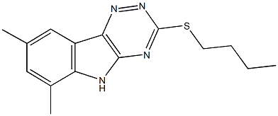 3-(butylsulfanyl)-6,8-dimethyl-5H-[1,2,4]triazino[5,6-b]indole Structure