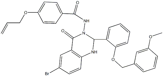 4-(allyloxy)-N-(6-bromo-2-{2-[(3-methoxybenzyl)oxy]phenyl}-4-oxo-1,4-dihydro-3(2H)-quinazolinyl)benzamide Struktur