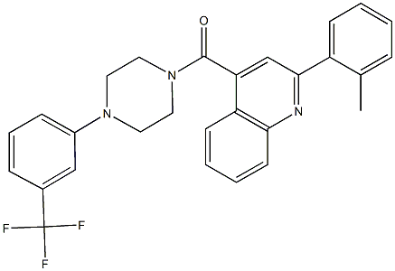 2-(2-methylphenyl)-4-({4-[3-(trifluoromethyl)phenyl]-1-piperazinyl}carbonyl)quinoline Struktur