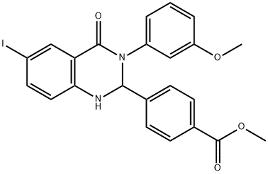 445253-01-0 methyl 4-[6-iodo-3-(3-methoxyphenyl)-4-oxo-1,2,3,4-tetrahydro-2-quinazolinyl]benzoate