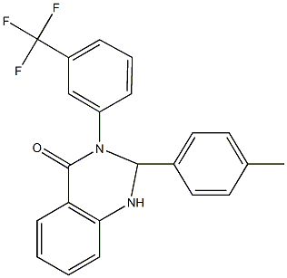 2-(4-methylphenyl)-3-[3-(trifluoromethyl)phenyl]-2,3-dihydro-4(1H)-quinazolinone Struktur