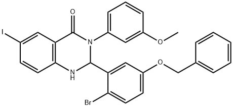 2-[5-(benzyloxy)-2-bromophenyl]-6-iodo-3-(3-methoxyphenyl)-2,3-dihydro-4(1H)-quinazolinone|