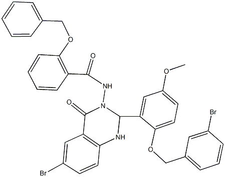 2-(benzyloxy)-N-(6-bromo-2-{2-[(3-bromobenzyl)oxy]-5-methoxyphenyl}-4-oxo-1,4-dihydro-3(2H)-quinazolinyl)benzamide 结构式