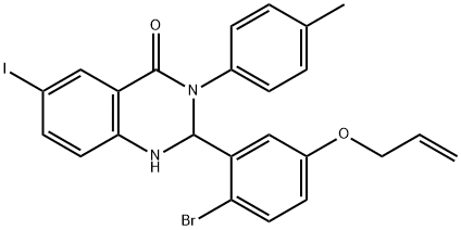 2-[5-(allyloxy)-2-bromophenyl]-6-iodo-3-(4-methylphenyl)-2,3-dihydro-4(1H)-quinazolinone Structure