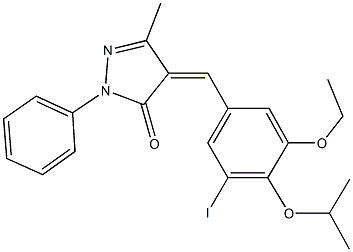 4-(3-ethoxy-5-iodo-4-isopropoxybenzylidene)-5-methyl-2-phenyl-2,4-dihydro-3H-pyrazol-3-one Structure