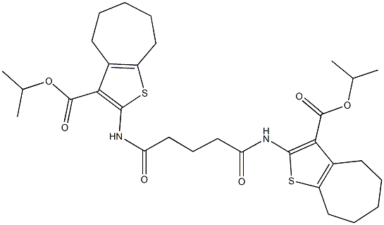 isopropyl 2-[(5-{[3-(isopropoxycarbonyl)-5,6,7,8-tetrahydro-4H-cyclohepta[b]thien-2-yl]amino}-5-oxopentanoyl)amino]-5,6,7,8-tetrahydro-4H-cyclohepta[b]thiophene-3-carboxylate 结构式