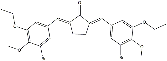 2,5-bis(3-bromo-5-ethoxy-4-methoxybenzylidene)cyclopentanone Structure