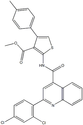 methyl 2-({[2-(2,4-dichlorophenyl)-4-quinolinyl]carbonyl}amino)-4-(4-methylphenyl)-3-thiophenecarboxylate Structure