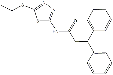 N-[5-(ethylsulfanyl)-1,3,4-thiadiazol-2-yl]-3,3-diphenylpropanamide,445254-70-6,结构式