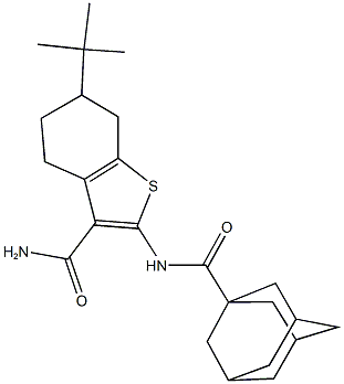 2-[(1-adamantylcarbonyl)amino]-6-tert-butyl-4,5,6,7-tetrahydro-1-benzothiophene-3-carboxamide Structure