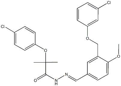 445257-51-2 2-(4-chlorophenoxy)-N'-{3-[(3-chlorophenoxy)methyl]-4-methoxybenzylidene}-2-methylpropanohydrazide