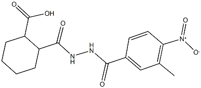 2-[(2-{4-nitro-3-methylbenzoyl}hydrazino)carbonyl]cyclohexanecarboxylic acid 化学構造式