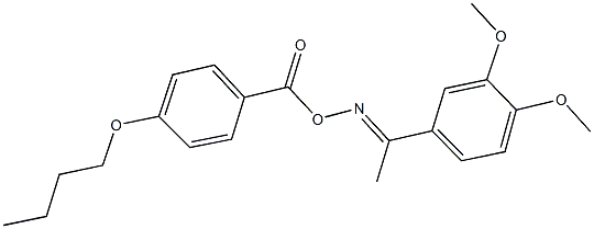1-(3,4-dimethoxyphenyl)ethanone O-(4-butoxybenzoyl)oxime Struktur