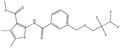 methyl 4,5-dimethyl-2-({3-[(2,2,3,3-tetrafluoropropoxy)methyl]benzoyl}amino)-3-thiophenecarboxylate Structure