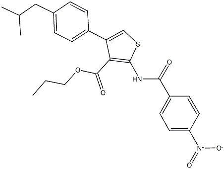 propyl 2-({4-nitrobenzoyl}amino)-4-(4-isobutylphenyl)-3-thiophenecarboxylate|