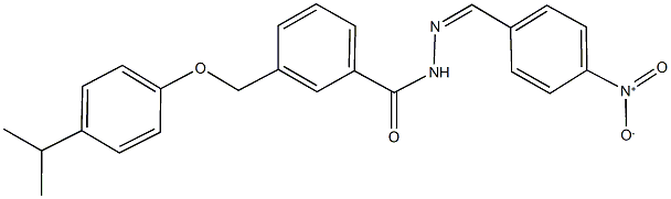 N'-{4-nitrobenzylidene}-3-[(4-isopropylphenoxy)methyl]benzohydrazide Struktur