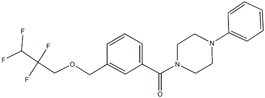3-[(4-phenyl-1-piperazinyl)carbonyl]benzyl 2,2,3,3-tetrafluoropropyl ether Struktur