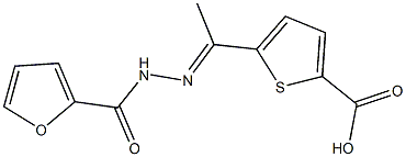 5-[N-(2-furoyl)ethanehydrazonoyl]-2-thiophenecarboxylic acid Struktur