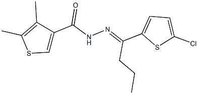 N'-[1-(5-chloro-2-thienyl)butylidene]-4,5-dimethyl-3-thiophenecarbohydrazide Structure