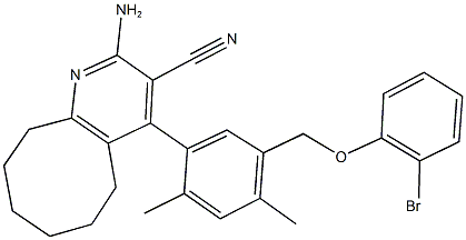 2-amino-4-{5-[(2-bromophenoxy)methyl]-2,4-dimethylphenyl}-5,6,7,8,9,10-hexahydrocycloocta[b]pyridine-3-carbonitrile|