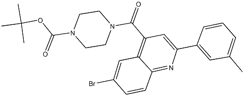 tert-butyl 4-{[6-bromo-2-(3-methylphenyl)-4-quinolinyl]carbonyl}-1-piperazinecarboxylate Structure