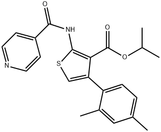 isopropyl 4-(2,4-dimethylphenyl)-2-(isonicotinoylamino)-3-thiophenecarboxylate 结构式