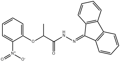 N'-(9H-fluoren-9-ylidene)-2-{2-nitrophenoxy}propanohydrazide Struktur