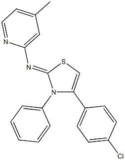 N-(4-(4-chlorophenyl)-3-phenyl-1,3-thiazol-2(3H)-ylidene)-N-(4-methyl-2-pyridinyl)amine Structure
