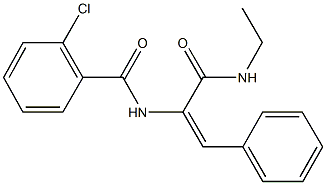 2-chloro-N-{1-[(ethylamino)carbonyl]-2-phenylvinyl}benzamide 化学構造式