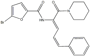 5-bromo-N-[4-phenyl-1-(1-piperidinylcarbonyl)-1,3-butadienyl]-2-furamide Structure