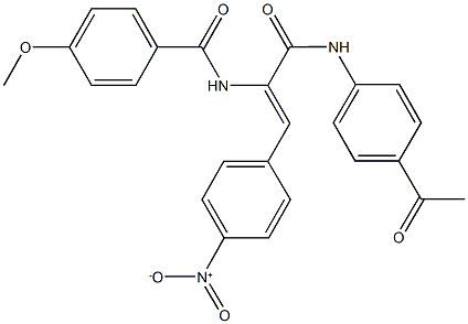 N-(1-[(4-acetylanilino)carbonyl]-2-{4-nitrophenyl}vinyl)-4-methoxybenzamide 化学構造式