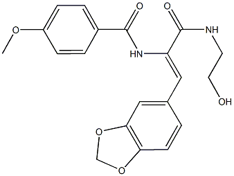 N-(2-(1,3-benzodioxol-5-yl)-1-{[(2-hydroxyethyl)amino]carbonyl}vinyl)-4-methoxybenzamide Structure