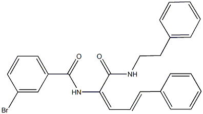 3-bromo-N-(4-phenyl-1-{[(2-phenylethyl)amino]carbonyl}-1,3-butadienyl)benzamide,445261-05-2,结构式