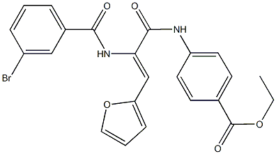 ethyl 4-{[2-[(3-bromobenzoyl)amino]-3-(2-furyl)acryloyl]amino}benzoate Struktur