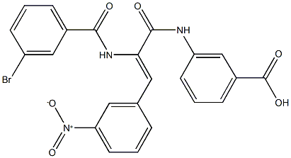 3-[(2-[(3-bromobenzoyl)amino]-3-{3-nitrophenyl}acryloyl)amino]benzoic acid Structure