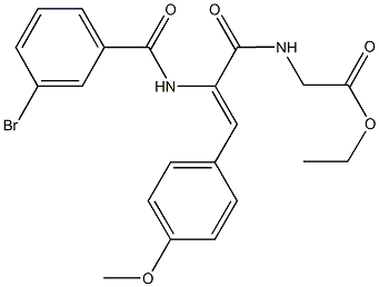 ethyl {[2-[(3-bromobenzoyl)amino]-3-(4-methoxyphenyl)acryloyl]amino}acetate Structure