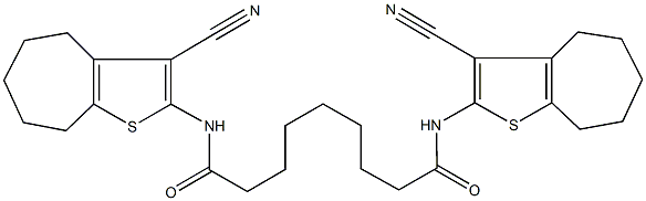 N~1~,N~9~-bis(3-cyano-5,6,7,8-tetrahydro-4H-cyclohepta[b]thien-2-yl)nonanediamide Struktur