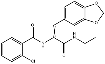 N-{2-(1,3-benzodioxol-5-yl)-1-[(ethylamino)carbonyl]vinyl}-2-chlorobenzamide Structure