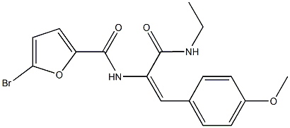 5-bromo-N-[1-[(ethylamino)carbonyl]-2-(4-methoxyphenyl)vinyl]-2-furamide Struktur