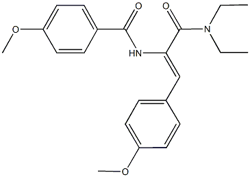 N-[1-[(diethylamino)carbonyl]-2-(4-methoxyphenyl)vinyl]-4-methoxybenzamide Struktur