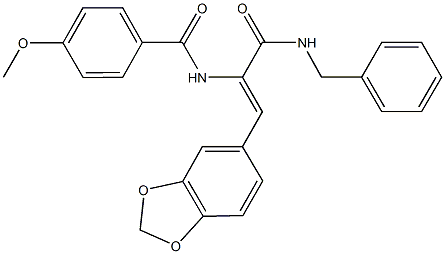 N-{2-(1,3-benzodioxol-5-yl)-1-[(benzylamino)carbonyl]vinyl}-4-methoxybenzamide Structure