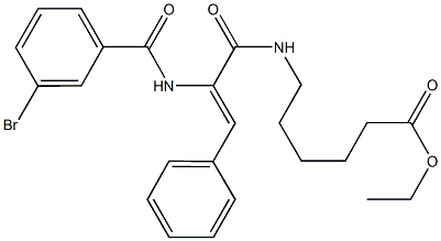 ethyl 6-({2-[(3-bromobenzoyl)amino]-3-phenylacryloyl}amino)hexanoate Structure