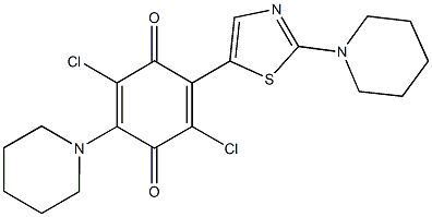 2,5-dichloro-3-(1-piperidinyl)-6-[2-(1-piperidinyl)-1,3-thiazol-5-yl]benzo-1,4-quinone Structure