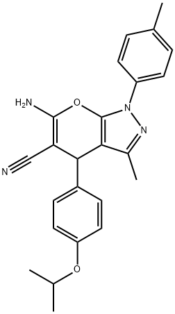 6-amino-3-methyl-4-{4-[(1-methylethyl)oxy]phenyl}-1-(4-methylphenyl)-1,4-dihydropyrano[2,3-c]pyrazole-5-carbonitrile|